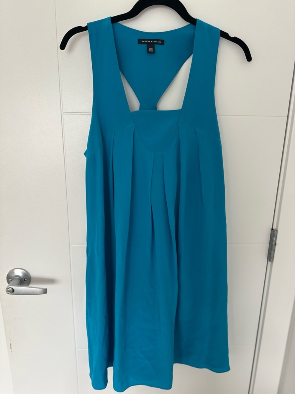 Banana Republic 100% Silk Sleeveless Dress Teal Blue | Elegant Career & Occasion